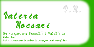 valeria mocsari business card